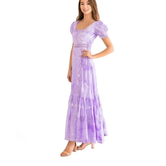 LoveShackFancy Ryan Maxi Dress In Lavender Size 4 - Picture 11 of 13
